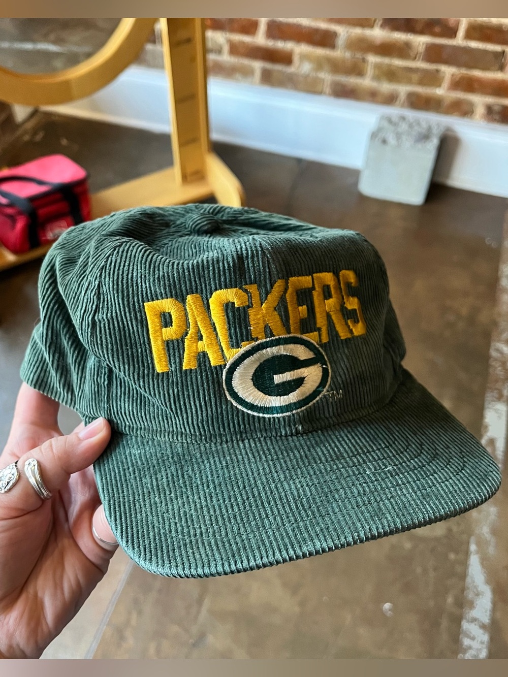 New Era Pro Model Green Bay Packers Corduroy Embroidered Logo NFL Snapback *READ